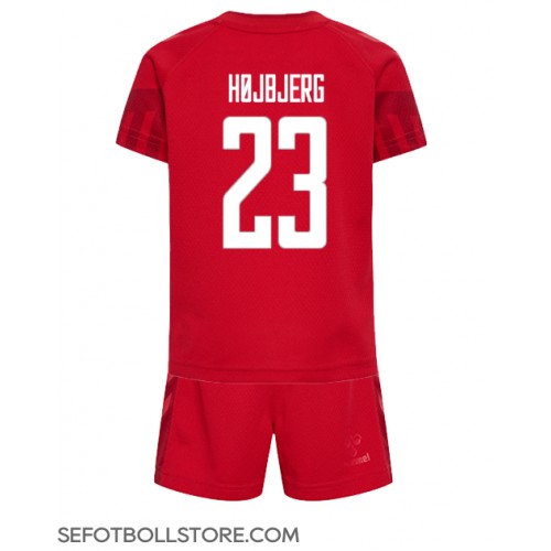 Danmark Pierre-Emile Hojbjerg #23 Replika babykläder Hemmaställ Barn VM 2022 Kortärmad (+ korta byxor)